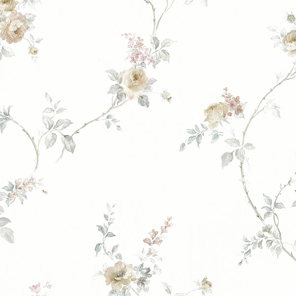 Patton Wallcoverings MD29400 Silk Impressions 2 In-Register White Wedding Trail Wallpaper